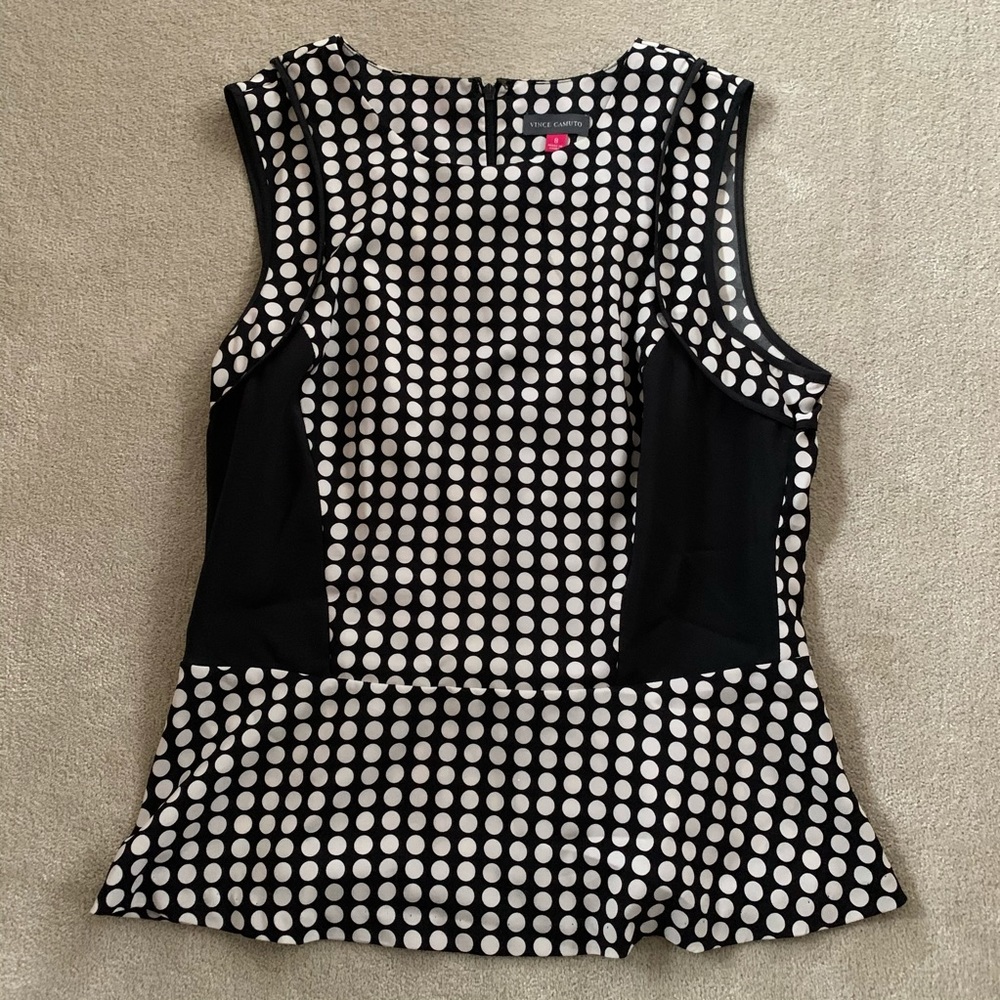 Vince Camuto polka dot sleeveless shell Size 8